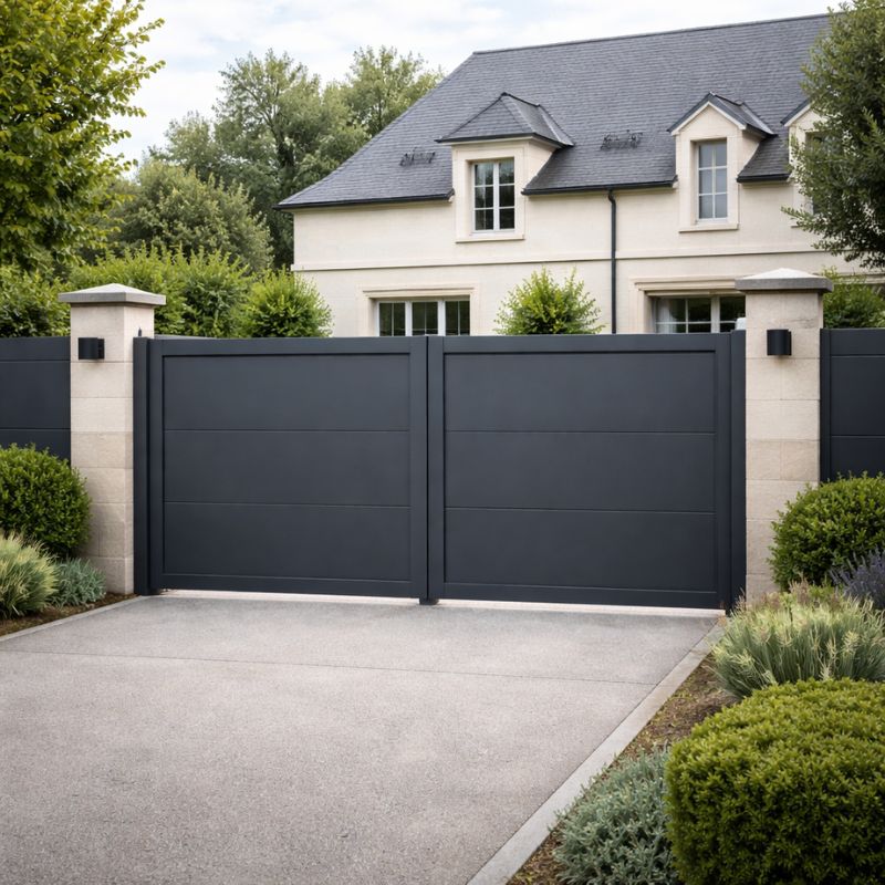 Portail aluminium thermolaqué gris anthracite